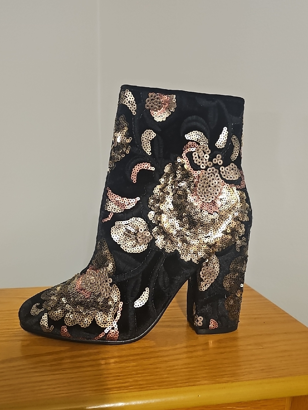 Aldo Sequin And Velvet Boots Brand New